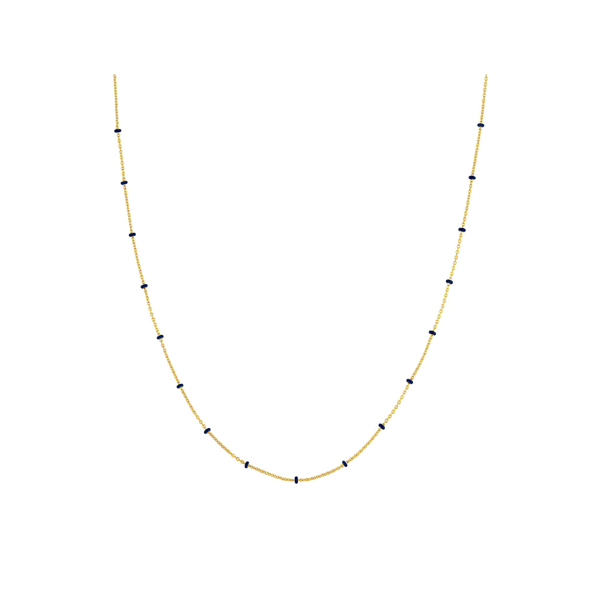 Color Romance 14k Gold Enamel Color Accent Saturn Chain Necklace, Womens,