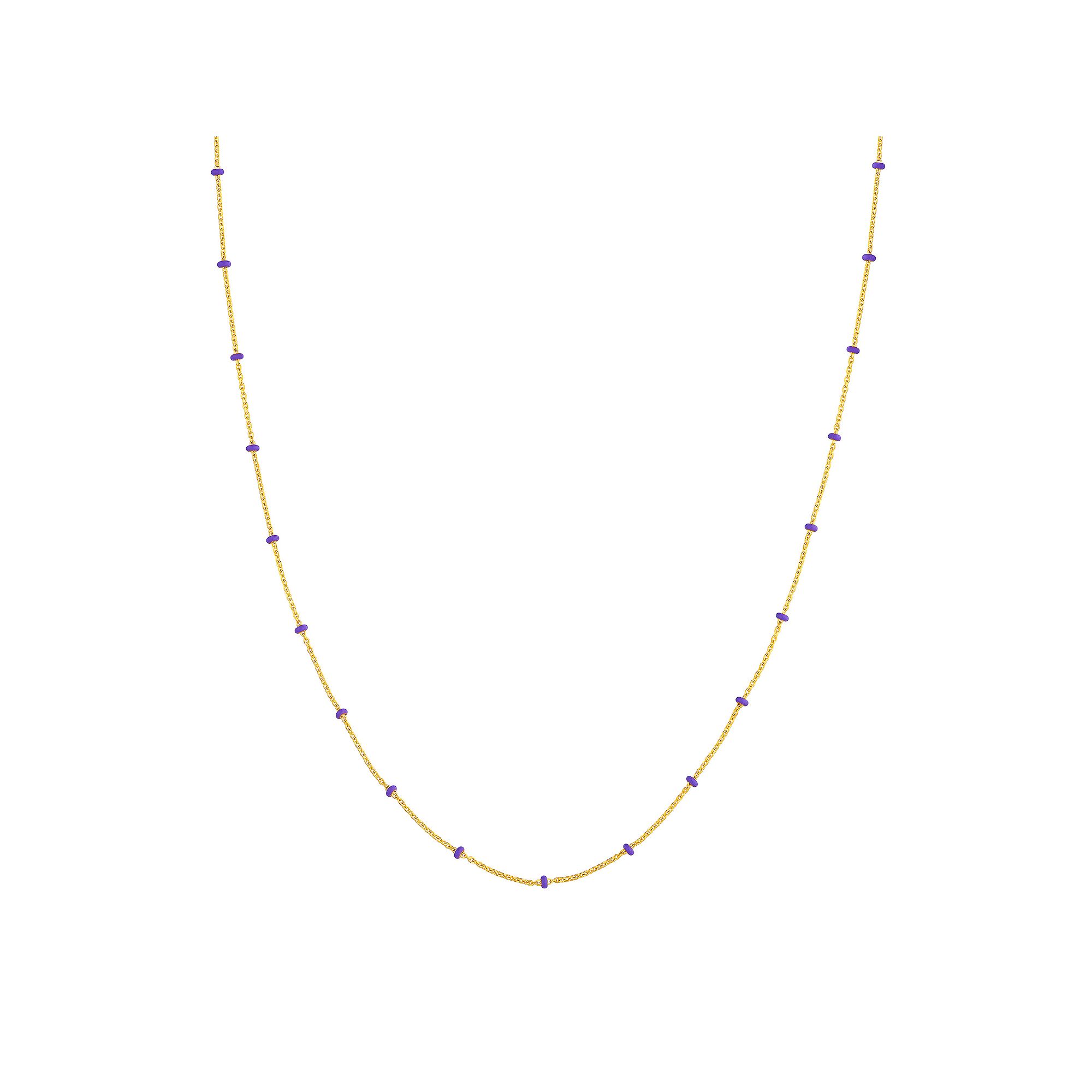 Color Romance 14k Gold Enamel Color Accent Saturn Chain Necklace, Womens,