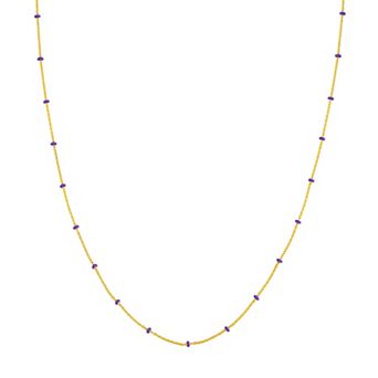 Color Romance 14k Gold Enamel Color Accent Saturn Chain Necklace