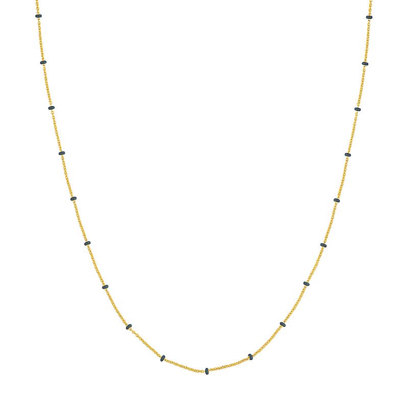 Color Romance 14k Gold Gray Enamel Saturn Chain Necklace, Womens, Size: 1