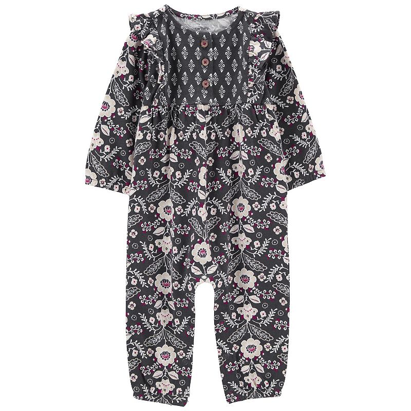 76996410 Baby Girl Carters Floral Jersey Jumpsuit, Girls, S sku 76996410