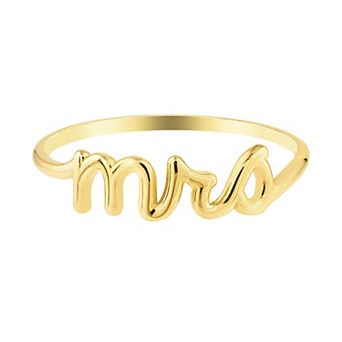 Color Romance 14k Gold "Mrs." Ring