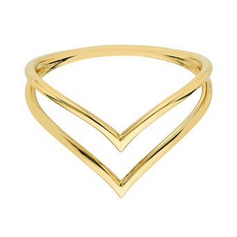 Color Romance 14k Gold Double Chevron Ring