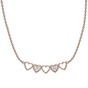 10k Rose Gold Diamond Accent Heart Necklace