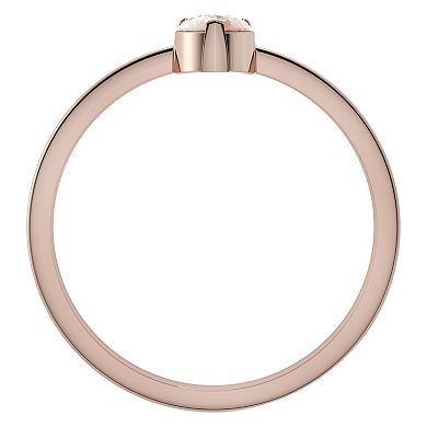 10k Rose Gold Morganite & Diamond Accent Ring