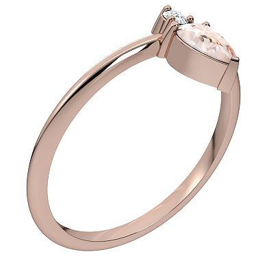 10k Rose Gold Morganite & Diamond Accent Ring