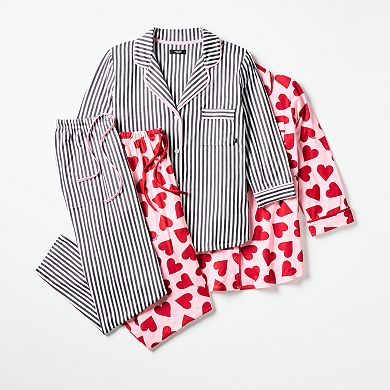 Women's Simply Vera Vera Wang 3/4 Sleeve Pajama Shirt & Cropped Pajama Pants Sleep Set