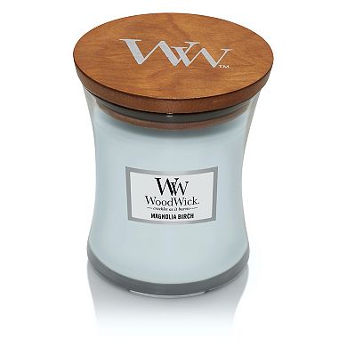 WoodWick Magnolia Birch Medium Hourglass Candle Jar