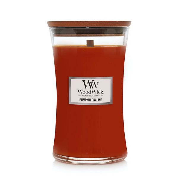 WoodWick Pumpkin Praline Large Hourglass Candle Jar - Medium Orange
