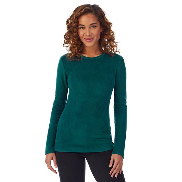 Cuddl Duds Fleece Wear Long Sleeve Stretch Thermal Top