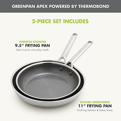 pan GreenPan Apex Hybrid Ceramic Nonstick 9.5-Inch & 11-Inch Frying