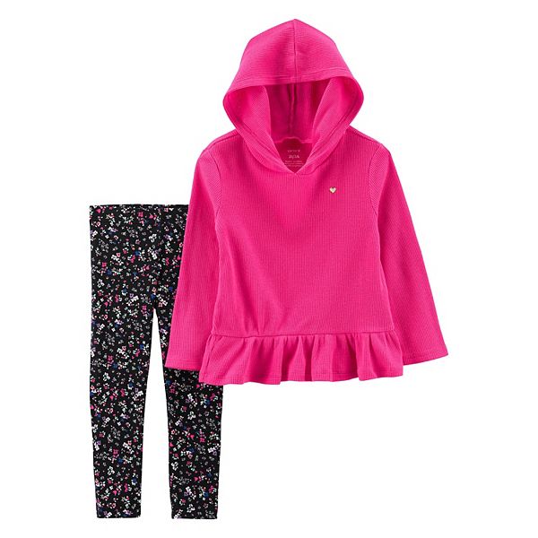 Baby & Toddler Girl Carter's Thermal Hooded Tee & Leggings Set