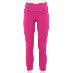 Women's High Waisted Crossover Leggings (Pink Purple Cheshire Stripes) -   shop