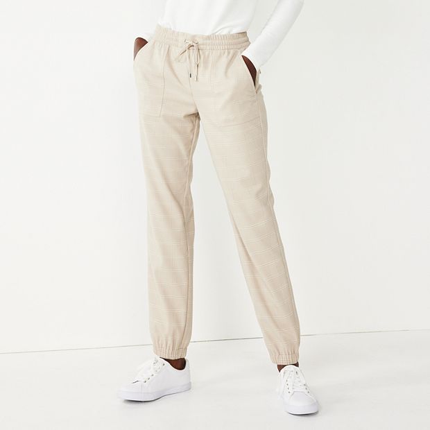Jogger Pants for Women, Elastic Cuff Pants, Linen Pants, Bottom