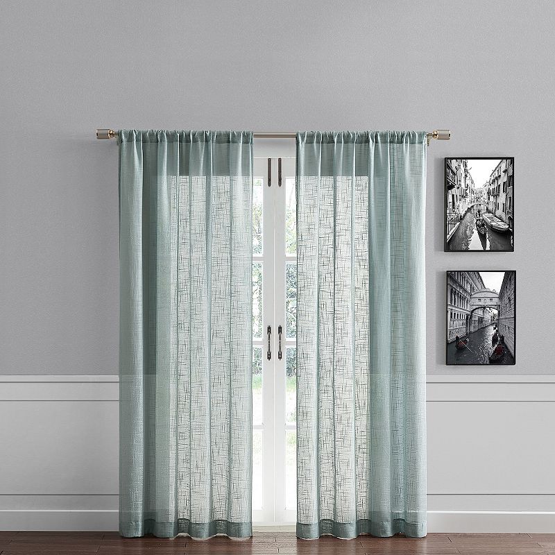 B. Smith Jolene Semi Sheer Window Curtain Panel, Spa