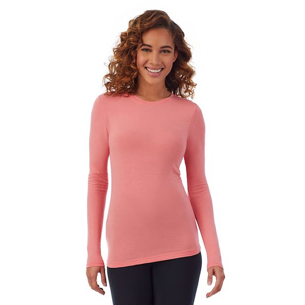 Cuddl Duds Womens Plus Softwear Long Sleeve Crew Neck Top