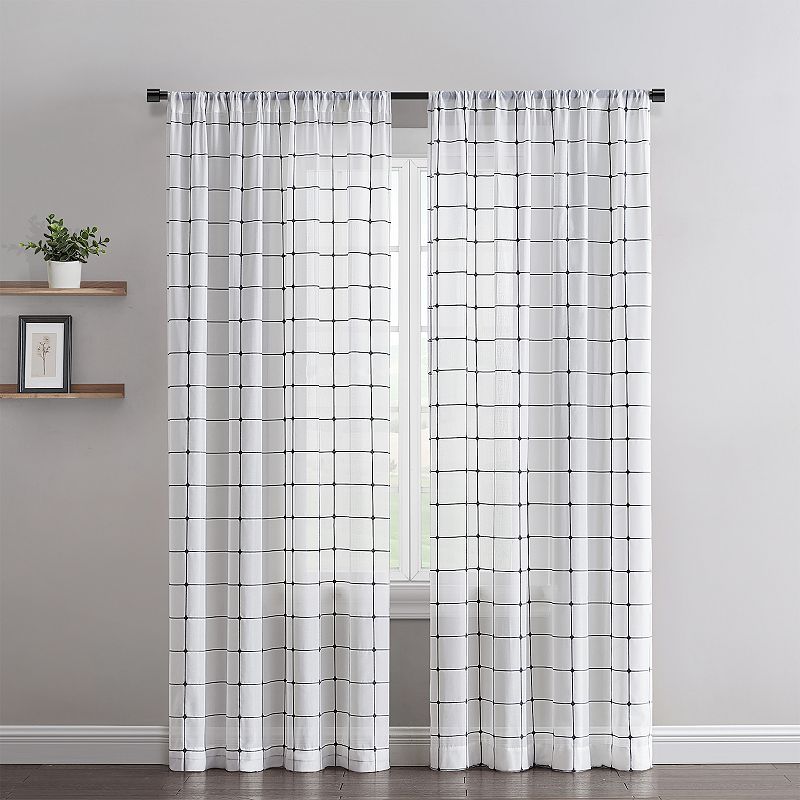 B. Smith Gilford Light Filtering Window Curtain Panel, Black, 52X84, 3 pcs. pick up in the cage.