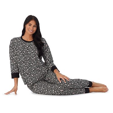 Women’s Cuddl Duds® Sweater Knit 3/4 Sleeve Pajama Top & Banded Bottom Pajama Pants Sleep Set