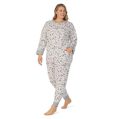 Plus Size Cuddl Duds® Sweater Knit 3/4 Sleeve Pajama Top & Banded Bottom Pajama Pants Sleep Set