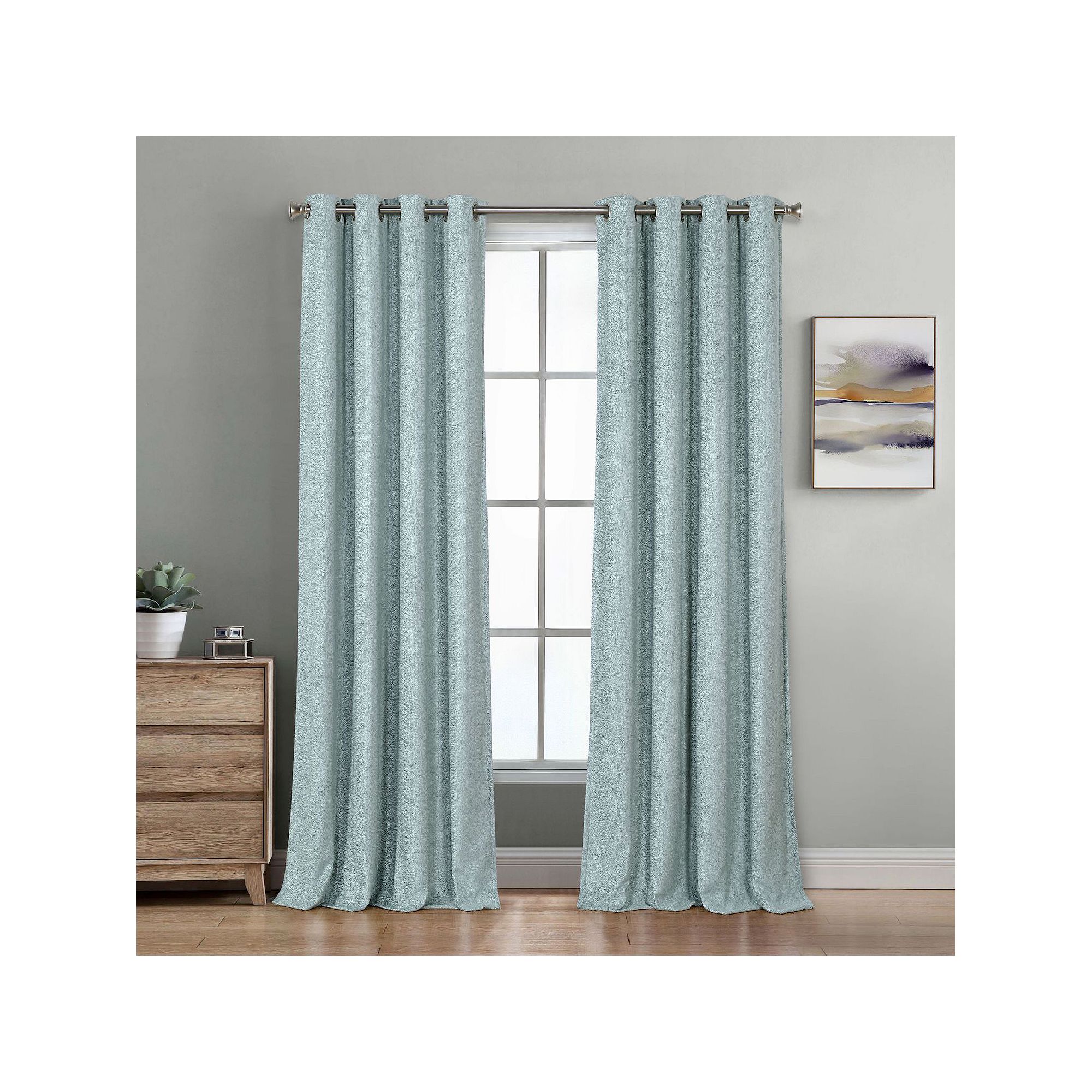 B. Smith Baldwin Linen Total Blackout Window Curtain Panel, Spa