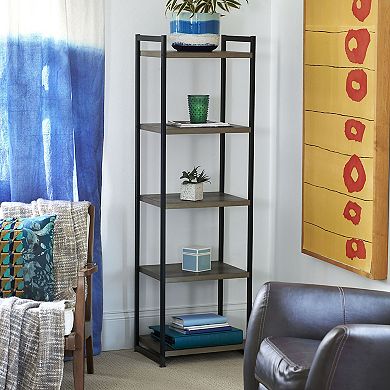 Household Essentials Ashwood 5-Tier Storage Shelf Tower
