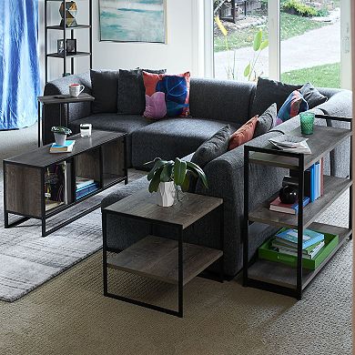 Household Essentials Ashwood Low Square End Table