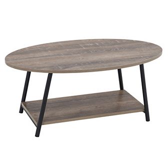 Household Essentials Ashwood Oval 2 tier Coffee Table