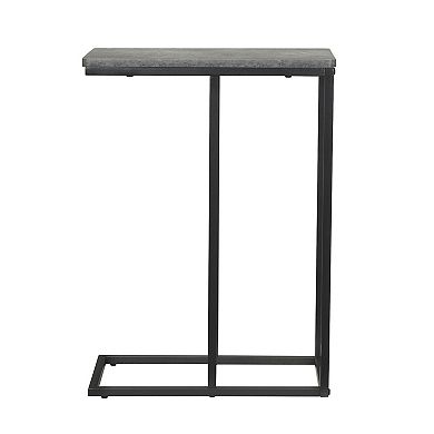 Household Essentials Faux-Concrete C-Shaped Side-Table