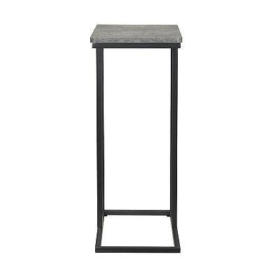 Household Essentials Faux-Concrete C-Shaped Side-Table