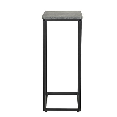 Household Essentials Faux-Concrete C-Shaped Side-Table