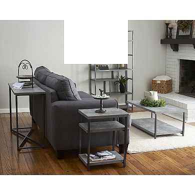 Household Essentials Faux-Concrete Rectangular 2-Tier Coffee Table