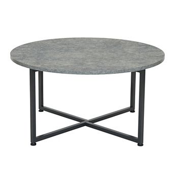 Household Essentials Faux-Concrete Round Coffee Table
