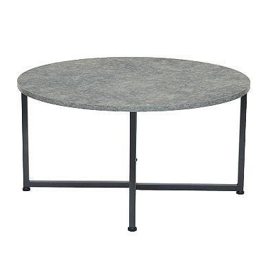 Household Essentials Faux-Concrete Round Coffee Table