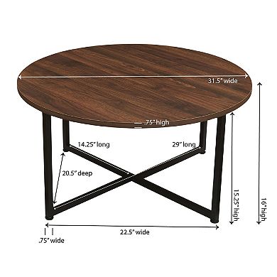 Household Essentials Faux-Concrete Round Coffee Table