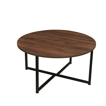 Household Essentials Faux-Concrete Round Coffee Table