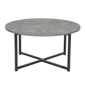 Household Essentials Faux-Concrete Round Coffee Table