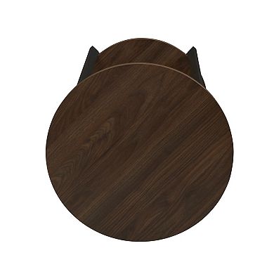 Household Essentials Faux-Concrete 2-Tier Round End Table
