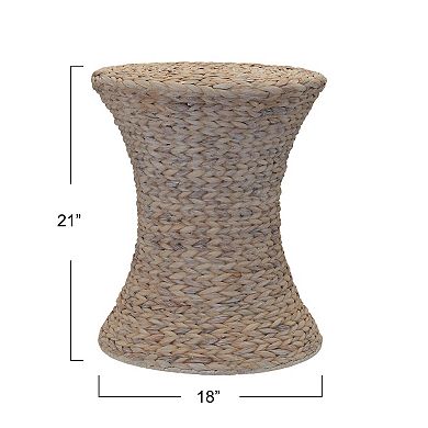 Household Essentials Water Hyacinth Wicker Hourglass Accent Table