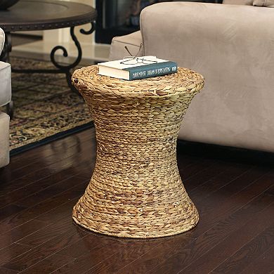 Household Essentials Water Hyacinth Wicker Hourglass Accent Table