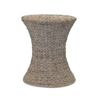 Household Essentials Water Hyacinth Wicker Hourglass Accent Table