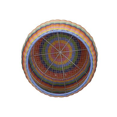 Household Essentials Resin Wicker Barrel Basket Side Table