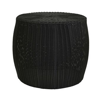 Household Essentials Resin Wicker Barrel Basket Side Table