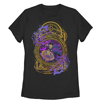 Juniors' Marvel Doctor Strange In The Multiverse Of Madness Neon Portal Seal Tee