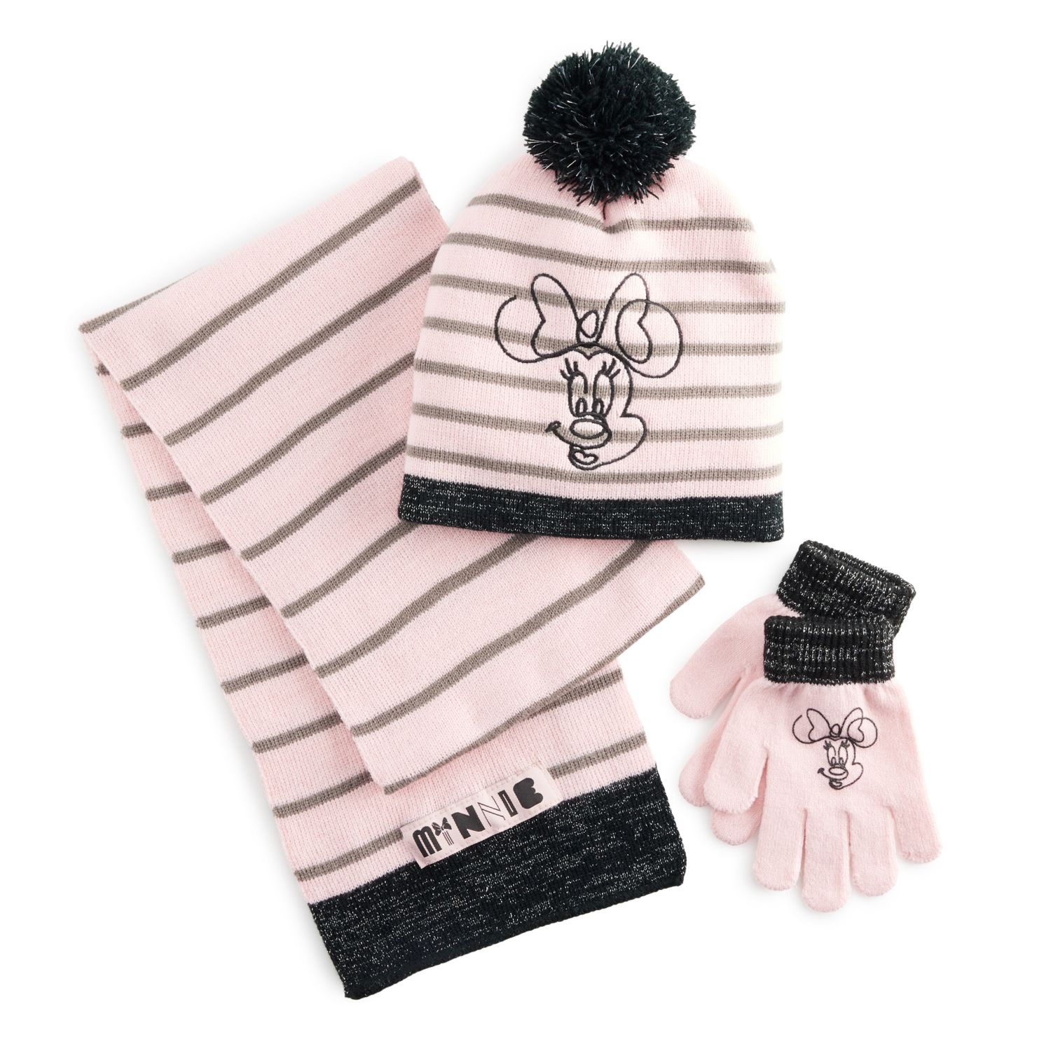 minnie mouse hat and scarf set