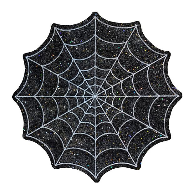 X4 Sparkles Bling Luminous Rhinestone Spiderweb shops Placemat Chargers Halloween