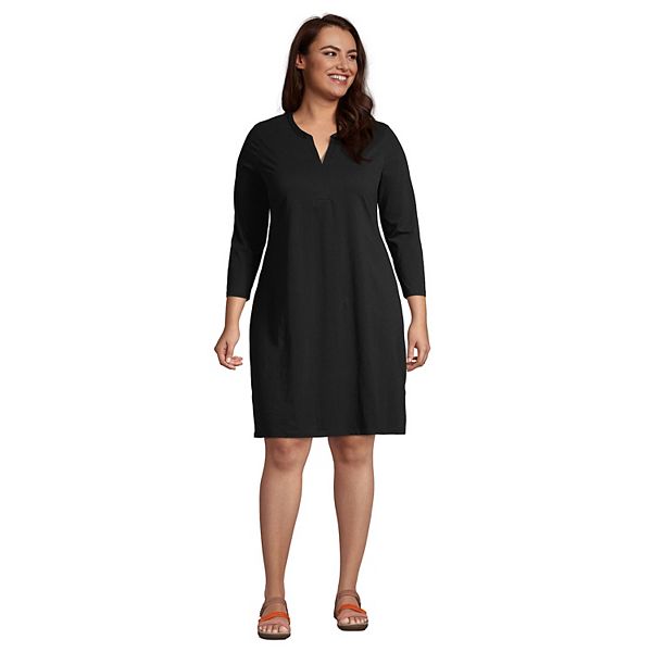 Plus Size Lands' End VNeck Swim CoverUp Dress