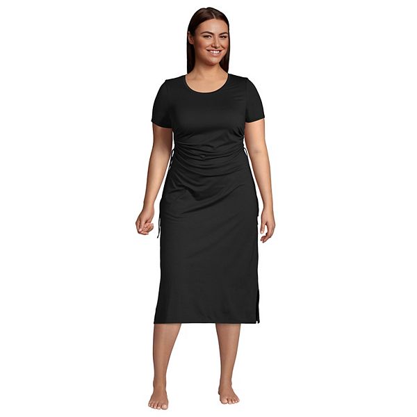 Plus Size Lands' End RuchedSide Swim CoverUp Dress
