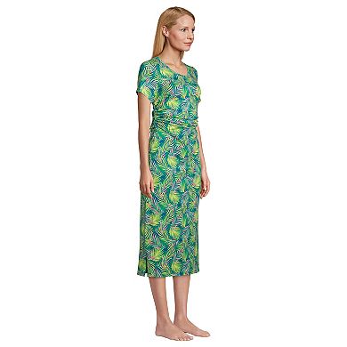Women's Lands' End Ruched-Side Swim Cover-Up Dress