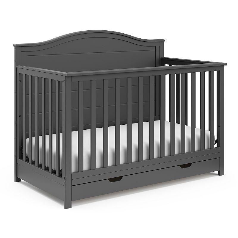 Storkcraft Moss 4-in-1 Convertible Crib with Drawer, Grey