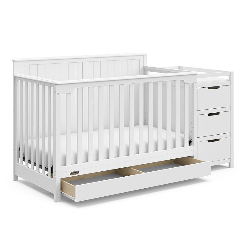 Graco Hadley 5-in-1 Convertible Crib and Changer with Drawer - White